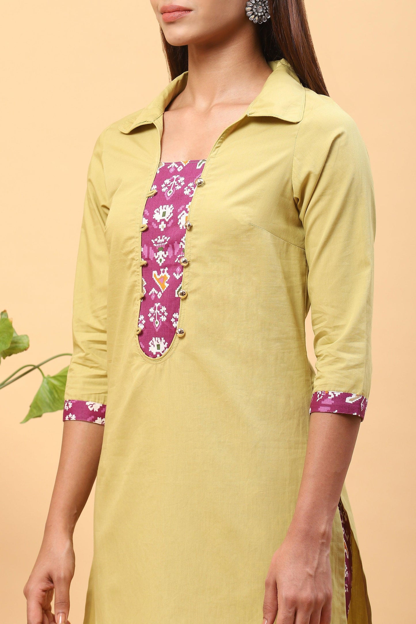 Pihu Tea Green Floral Kurta Set