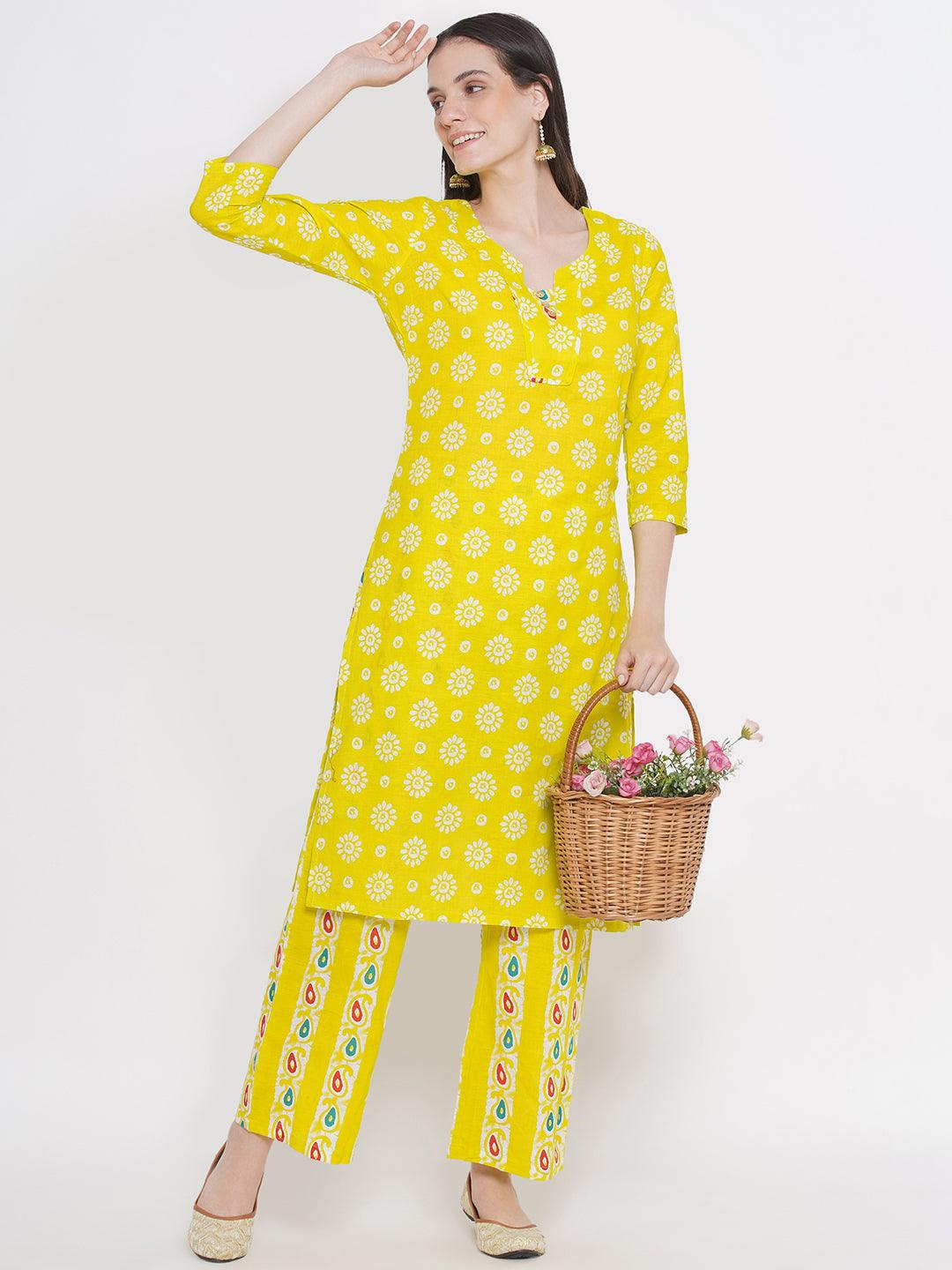 Riwaaz Sunshine Yellow Kurta Set