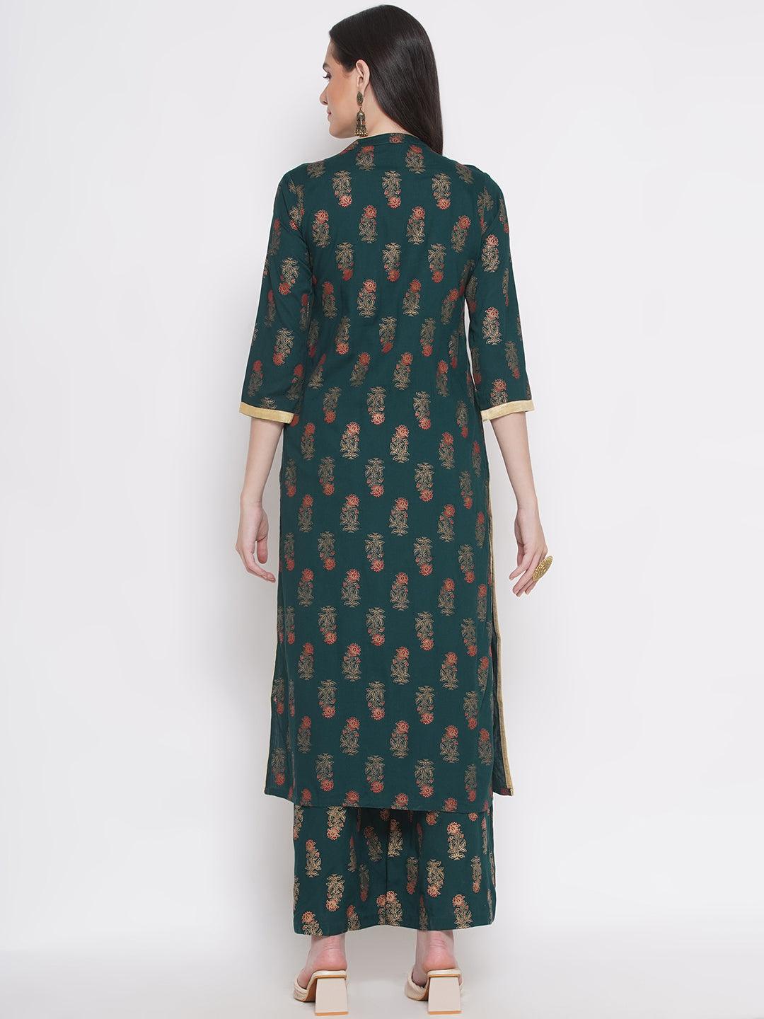 Riwaaz Forest Green Kurta Set