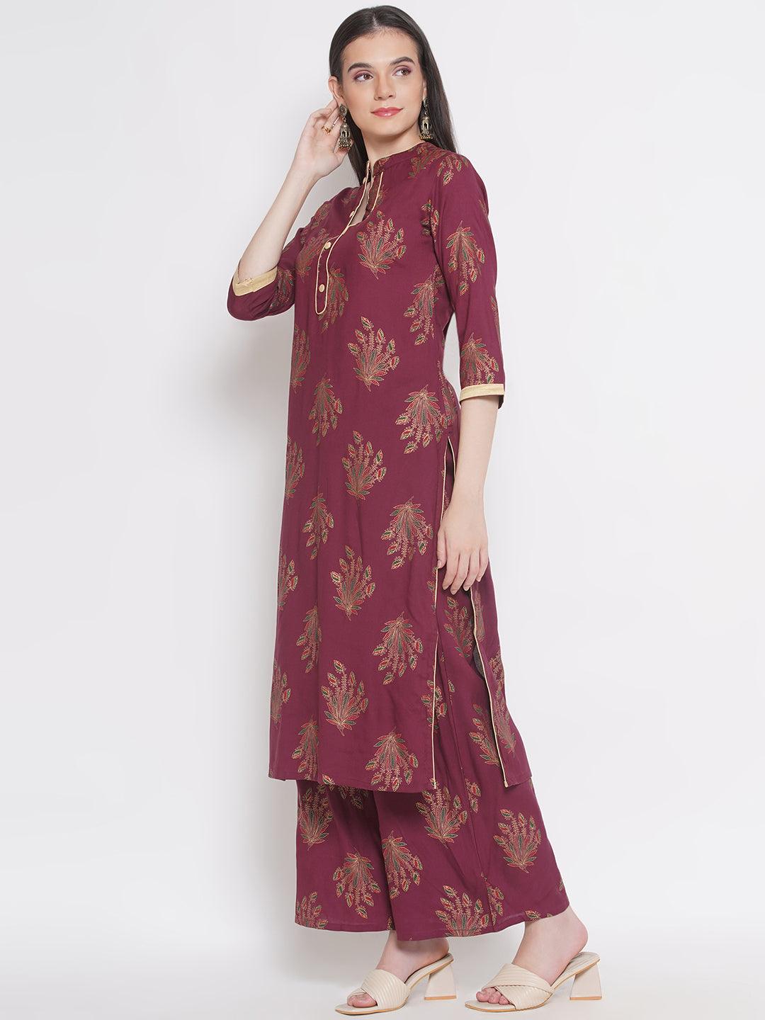 Riwaaz Deep Maroon Kurta Set