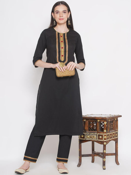 Riwaaz Classic Black Kurta Set