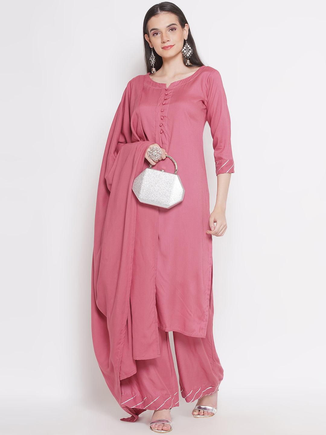 Riwaaz Onion Pink Kurta Set with Dupatta