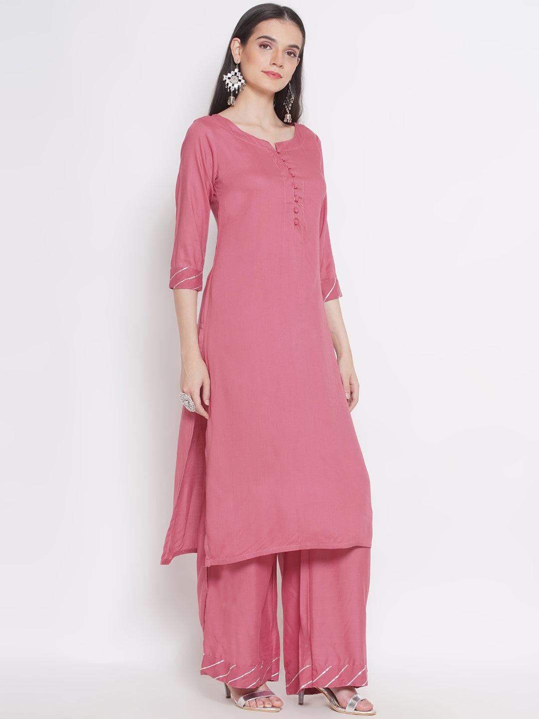 Riwaaz Onion Pink Kurta Set with Dupatta