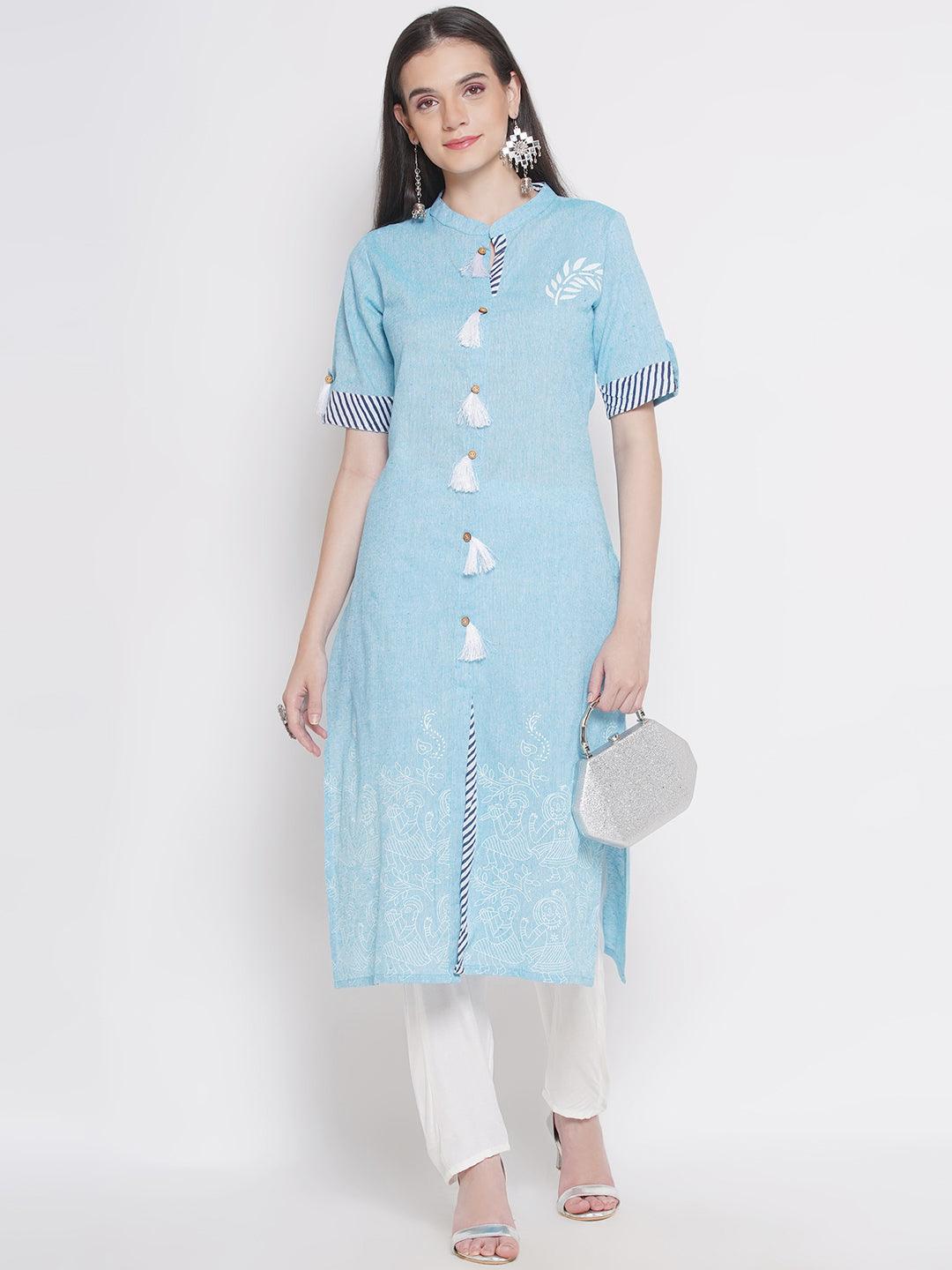 Riwaaz Soft Blue Kurta Set