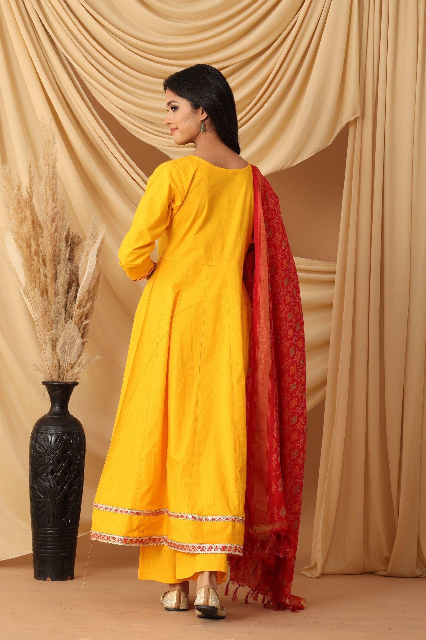 Pihu Amber Yellow Anarkali Set