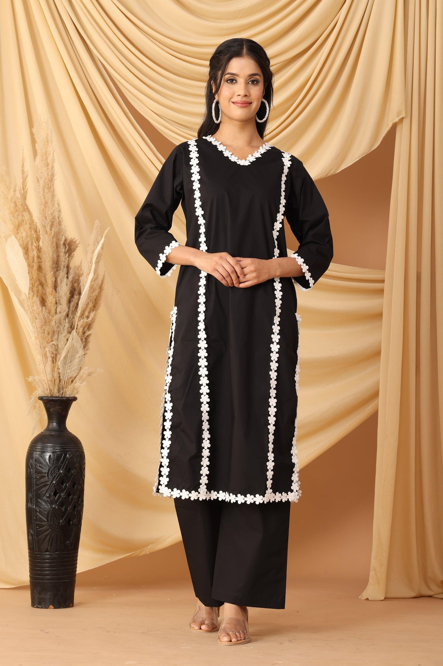 Pihu Black Lace Embroidered Co-ord Set