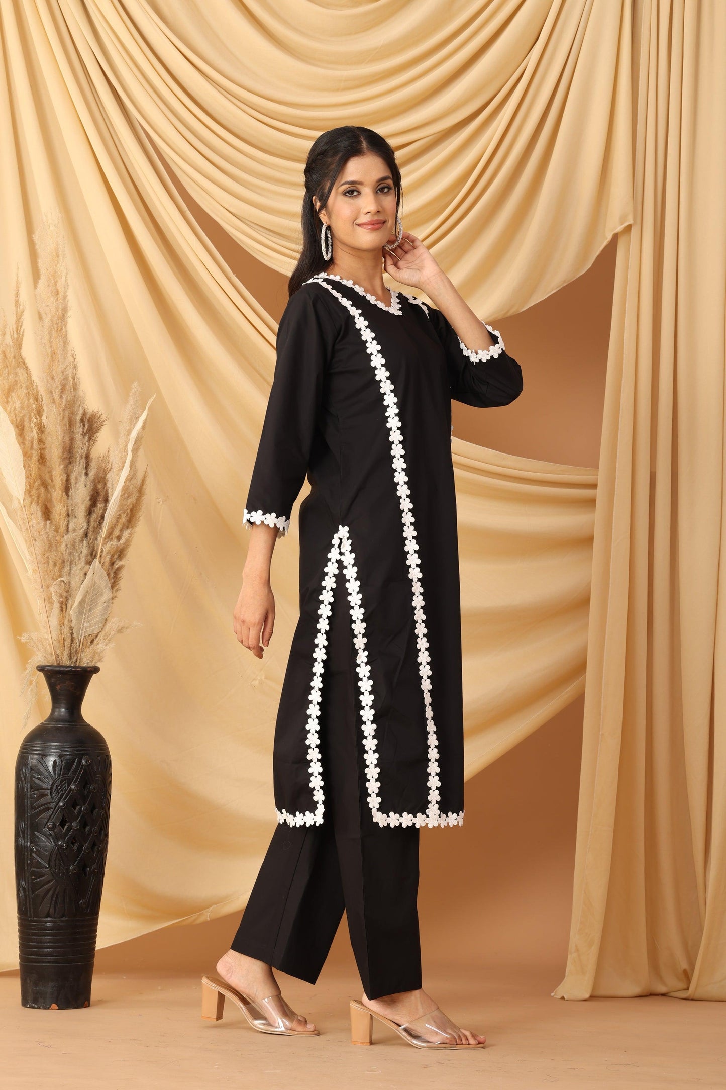 Pihu Black Lace Embroidered Co-ord Set